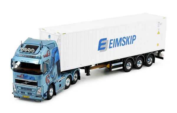 TEK84994 - VOLVO FH04 Globtrotter XL 6x2 with 3-axle container carrier and 40-foot refrigerated container GULDAGER-BIG G - 1
