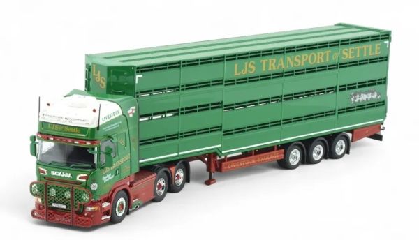 TEK86507 - SCANIA R Topline 6x4 with 3-axle LJS Transport livestock trailer - 1