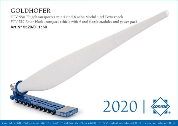 CON5520/0 - FTV 550 Rotor blade transport vehicle with 4 and 6 axle modules and power pack - 1