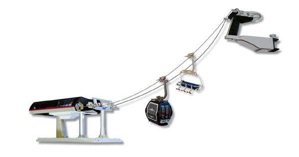 JC84394 - Ski lift with a gondola and a chairlift Black and gray - 1