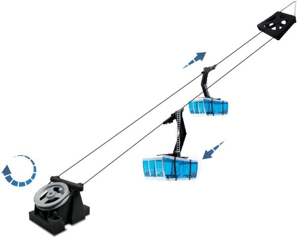 JC89294 - Ski lift with 2 black manual gondolas - 1