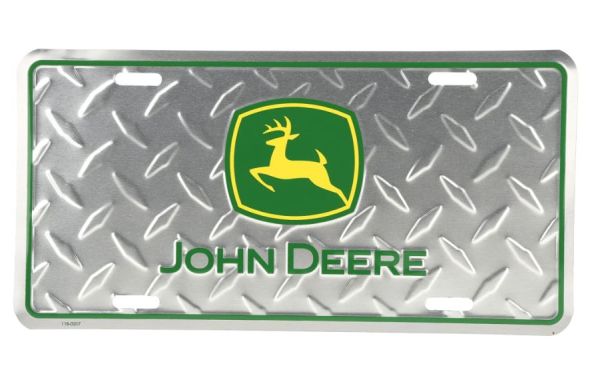 97047 - Chrome-plated metal sign with JOHN DEERE logo - 15x30 cm - 1