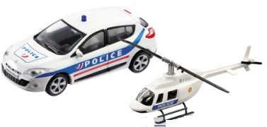 MDM57007C - RENAULT Megane french police with helicopter ( scale helicopter not 1/43 ) - 1