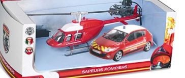 MDM57007B - RENAULT Megane fire car with avec helicopter (helicopter not 1/43 scale) - 1