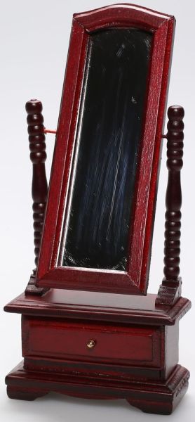 AKI0183 - Miniature bedroom mirror for dollhouse L5,9 x P2,7 x H13,5 cm - 1