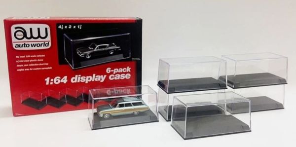 AWDC008 - 6 display cases for 1/64 scale cars - 1