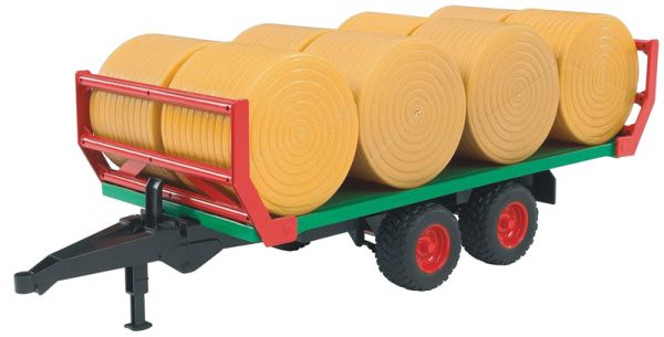 BRU2220 - Trailer 2 axles with round baller - 1