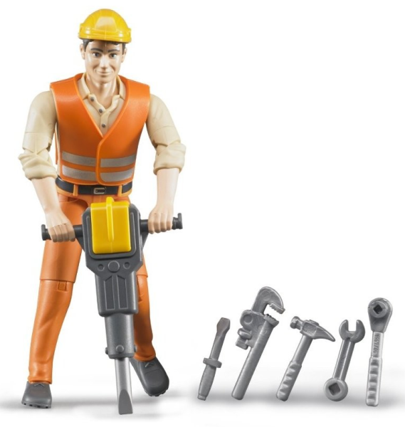 BRU60020 - Building worker with tools BRUDER toys - 1