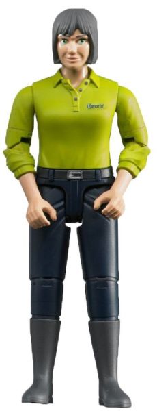 BRU60405 - Farmer lady with green shirt and jean blue BRUDER toys - 1