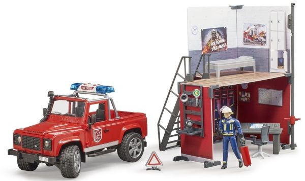 BRU62701 - Fire station with LAND ROVER Defender, character and accessories - AVAILABLE MAY 2020 - 1