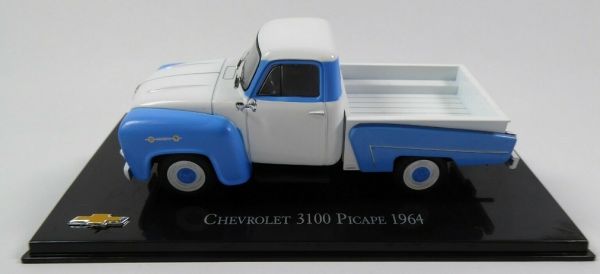 MAGCHEPICAPE64 - CHEVROLET 3100 Picape 1964 blue and white pick-up - 1