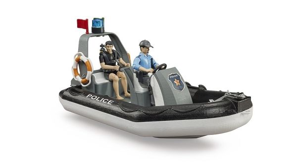 BRU62733 - Inflatable police boat with policeman, diver and accessories - 1