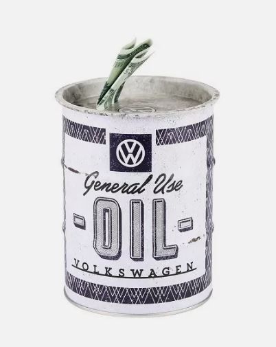 CRMB31508 - Retro VOLKSWAGEN money box - General Use Oil - 1