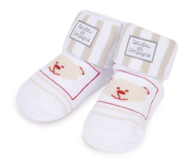 DC2726OURSBLANC - Socks - White with teddy bear - 0/6 months - 1