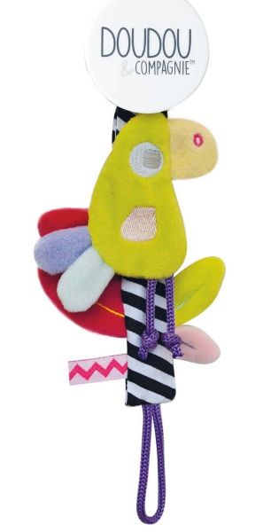 DC3424PERRO - Vanilla / Strawberry Pacifier Clip - Parrot - 1