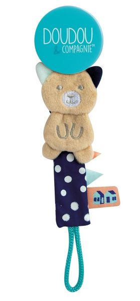 DC3425CHAT - Choco / mint pacifier clip - Cat - 1