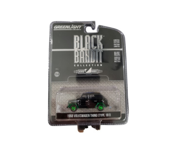 GREEN28110-DVERT - DATSUN 510 with ski rack and green rims 1971 black from the series BLACK BANDIT in blister pack - 1