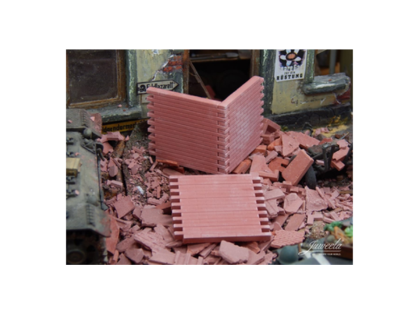 JUW23317 - Set of 6 red brick wall segments - 1