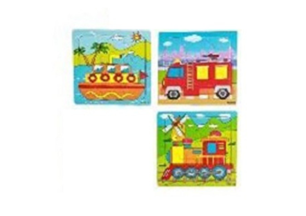 LPLI8710 - 1 Wooden Puzzle 9 pieces - Random pattern - 1
