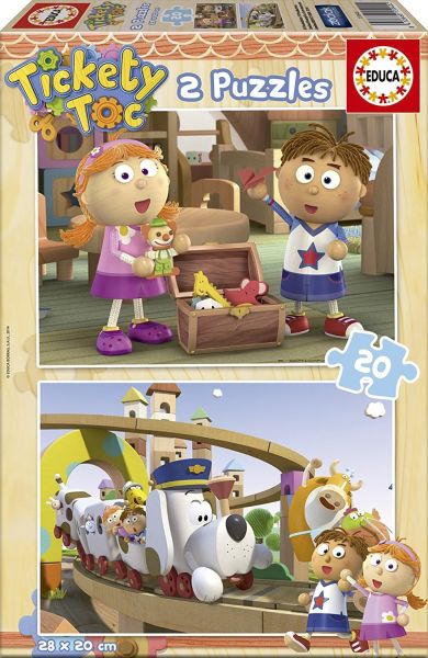EDU15940 - 2 Puzzles 20 pieces TICKETY TOC 28 x 20 cm - 1