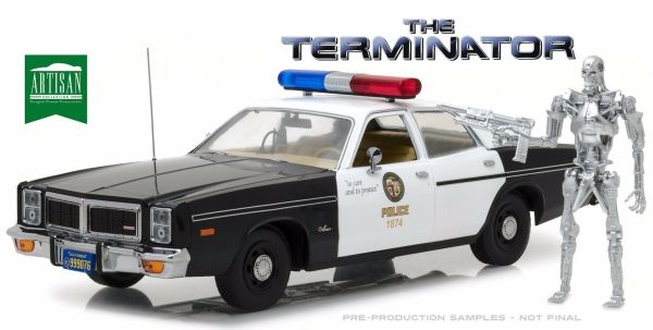 GREEN19042 - DODGE Monaco Metropolitan Police 1977 The Terminator with Terminator T800 figure included - 1