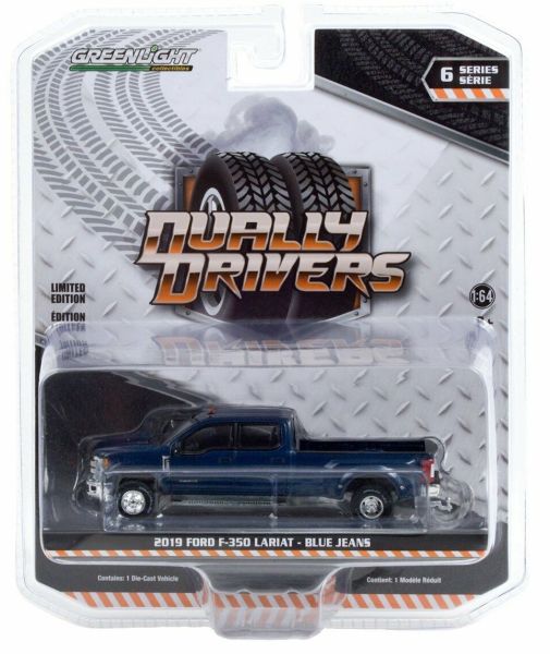 GREEN46060-F - FORD F-350 Lariat pick-up double cabin 2019 metallic blue Dually Drivers Series sold in blister - 1