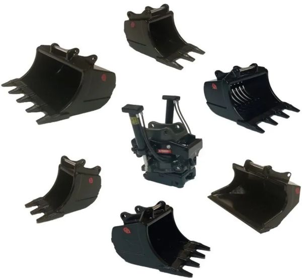 GF108-SET1 - OILQUICK OQTR-33 Tiltrotator Set with Various Buckets for 24- to 33-Ton Excavators - 1