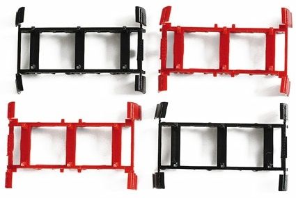 HER052313 - 4 Axle span 2 red and 2 black for HERPA trailer 3 axles - 1