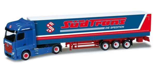 HER301848 - Mercedes Actros canvas semi trailer Südtrans - 1