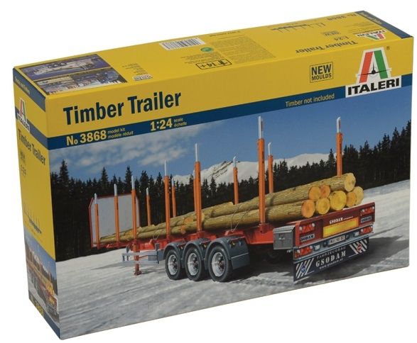 ITA3868 - Timber trailer 3 axles model to mount and paint - 1