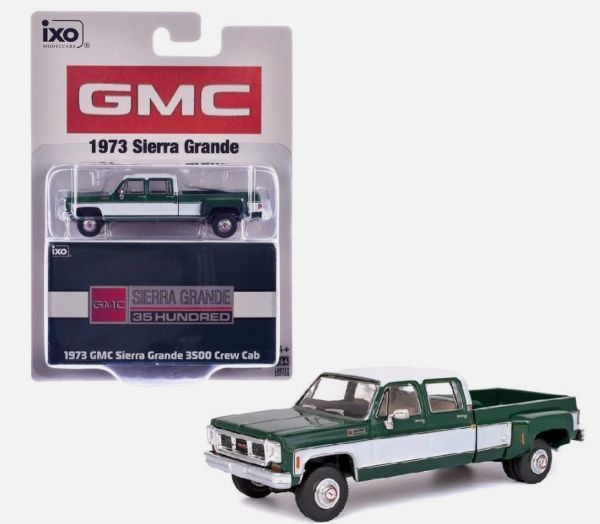 IXO-IA64006 - GMC Sierra Grande 3500 Crew Cab 1973 Green and White (blister pack) - 1