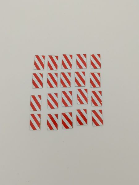 CW0145 - Set of 20 right side template panels 13.2 x 8.8 mm - paint defects - 1