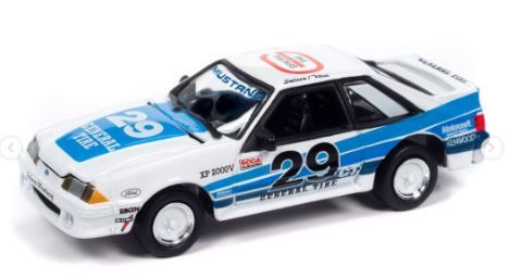JLCT014-3B - 1988 FORD Mustang GT - Saleen General Tire #29 in blue and white from the 2024 COLLECTOR TINS ​​series 2024 blister-packed - 1