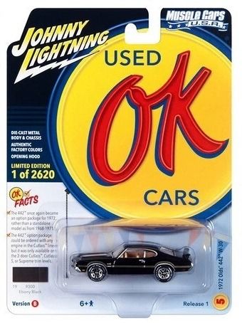 JLMC032B-E - 1972 OLDSMOBILE 442 W-30 Black from the MUSCLE CARS 2023 series in blister pack - 1
