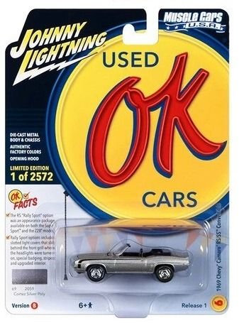 JLMC032B-F - 1969 CHEVROLET Camaro RS/SS Convertible Silver from the MUSCLE CARS 2023 series in blister pack - 1