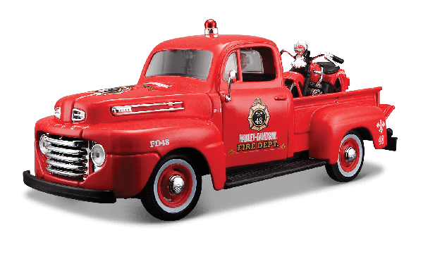 MST32191 - FORD F-1 Pick-up with motorbike HARLEY DAVIDSON 1936 Firefighter - 1