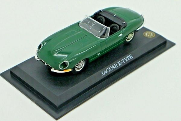 MAGDPETYPE - JAGUAR E-Type 1964 green open cabriolet sold in damaged blister - 1