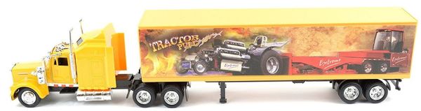 NEW15333 - KENWORTH W900 yellow with semi trailer 2 axlzs Tractor Pull - 1