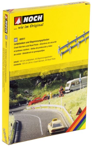 NOC60511 - Crash barriers 100cm total with 60 road post - 1