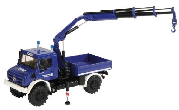 NZG9113/01 - MERCEDES Unimog U 5002 THW with auxiliary crane - 1