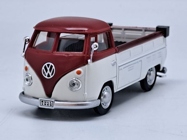 CAR13456 - VOLKSWAGEN Type 1 Bus Pick-up Burgundy and White - 1