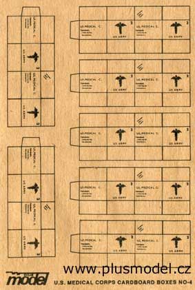PLS012 - Model reduced of 6 us medical corps boxes dimensions 1,9 x 1,9 x 1 cm not build - 1