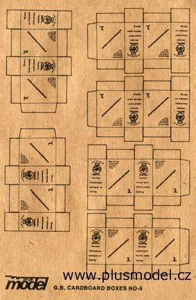 PLS013 - Model reduced of 9 boxes britain army dimension 1 x 0,5 x 1,6 cm not build - 1