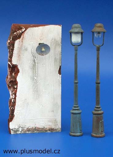 PLS053 - 2 floor lamps height 11 cm in kit to assemble and paint with a wall lamp sold without the wall - 1