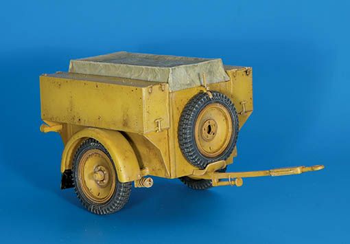 PLS257 - Kit of military german trailer SD AH 53 not paint model reduced for diorama - 1
