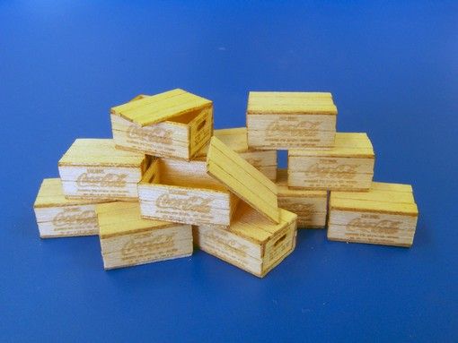 PLS450 - Model reduced of 12 wooden boxes Coca Cola for bottles not build not paint dimensions 1,5 x 0,8 x 0,6 cm - 1