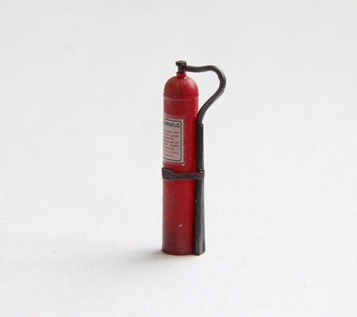 PLSEL004 - 3 big fire extinguisher model reduced not paint for diorama - 1
