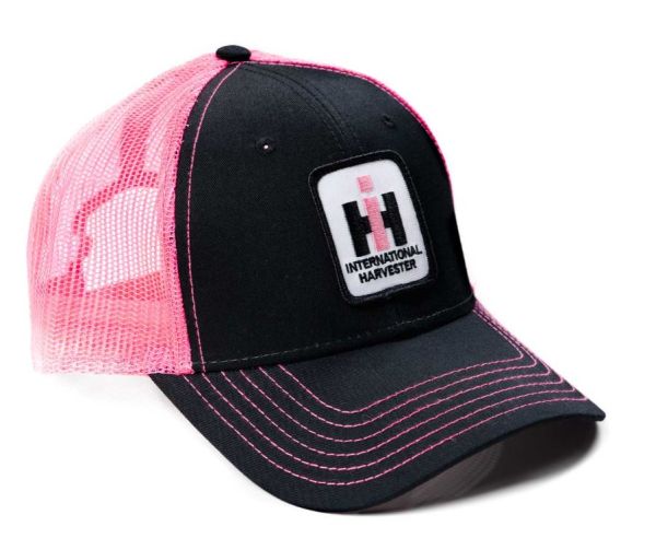 PIH39 - Black cap with IH logo on the back in pink mesh - 1