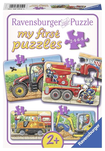 RAV069545 - 4 Puzzles - 2,4,6,8 Pieces - Vehicles - 1