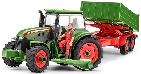 REV00817 - Toy tractor + 67-piece dismountable trailer with tool and figure included - 1